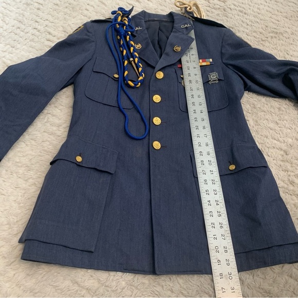 Vintage Men’s Blue Military Jacket with Pins - Picture 15 of 15